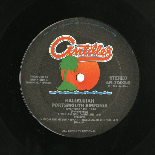 Portsmouth Sinfonia『HALLELUJAH』（1974年、Antilles Records）side B ラベル